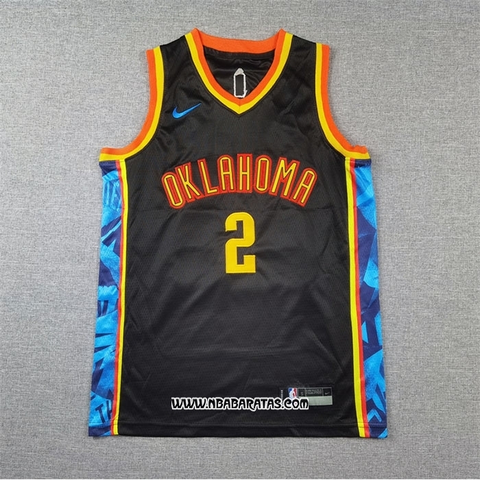 Camiseta Nino Oklahoma City Thunder Shai Gilgeous-Alexander #2 Ciudad 2024-25 Negro
